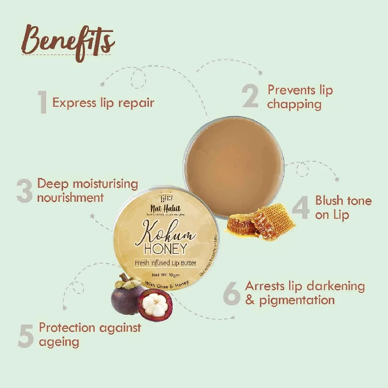 Nat Habit Kokum Honey Lip Balm Fresh Infused Lip Butter, 20 g-3.webp